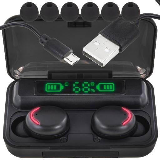Bezdrôtové slúchadlá do uší F9+ PRO Športová powerbanka Bluetooth 5.1