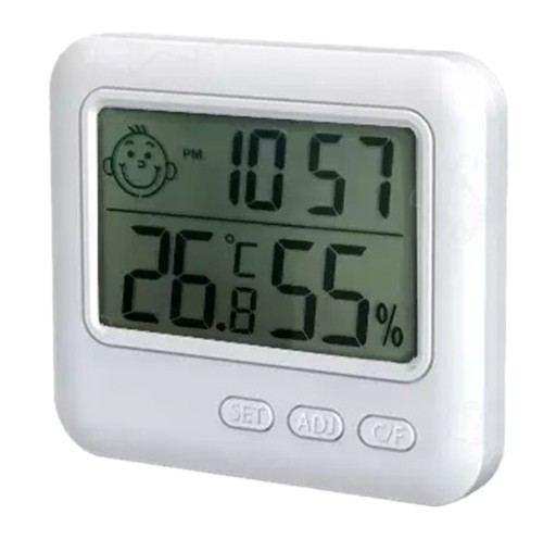 TEPLOMER IZBOVÝ HYGROMETER LCD METEOROLOGICKÁ STANICA MERANIE VLHKOSTI ÚSMEV
