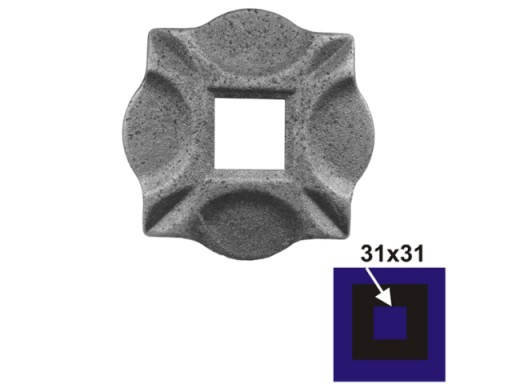 DEKORATÍVNY KRYT 100x100, 31x31, t10mm