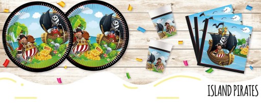 PIRÁTI papierové poháre Pirate Island Treasure Birthday Party 200ml 8 ks.