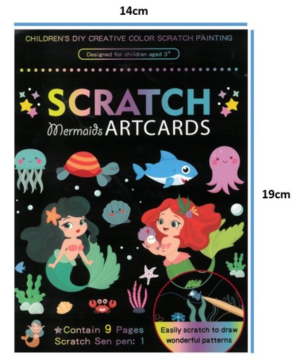 STIERACIE STRÁNKY KREATÍVNE Omaľovánky STRIEHACIE STRÁNKY PRE DETI MERMAID 9 KS FANDY