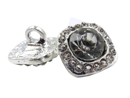 13mm Ozdobné gombíky 1ks STRIEBORNÉ zirkóny SILVER OZ17 0641