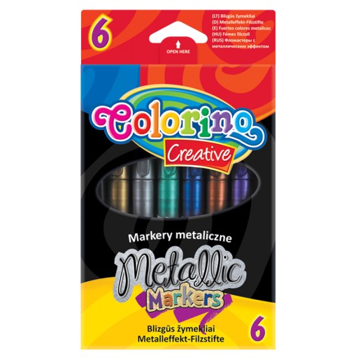 Colorino fixy, fixky, metalické fixky, 6 farieb na zdobenie