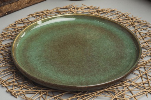 Dezertný tanier 22 cm, kamenina, zelená