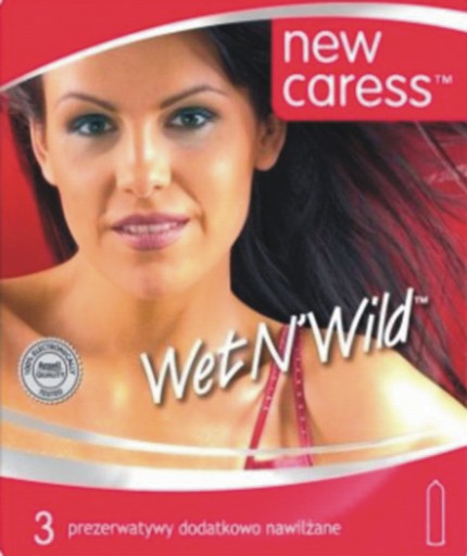 Nové Latexové kondómy Caress Wet N`Wild 3 ks