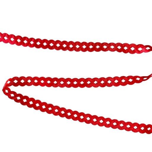 Šnúrka s dierkou, aplikácia, prúžková aplikácia, 1 meter, ČERVENÉ očko