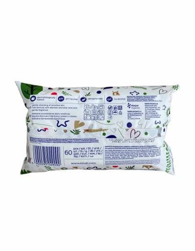 Vlhčené obrúsky Kindii Natural Balance 60 ks.