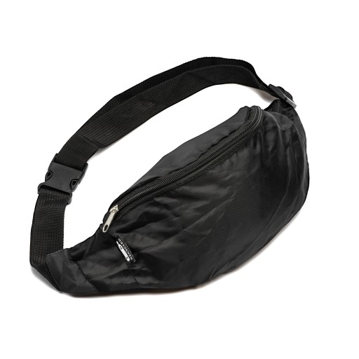 Športová bedrová taška s vreckami, čierna