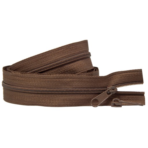 Páska na špirálový zips 3mm, HNEDÁ, 10 zipsov, 5m