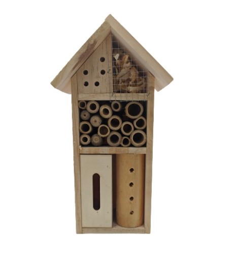 Hotel Drevený domček pre hmyz 13x8x26cm prírodný ZELENÝ