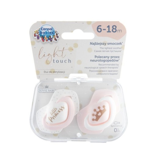 Canpol baby Cumlík silikónový 6-18m symetrický ROYAL BABY 2 ks 22/651
