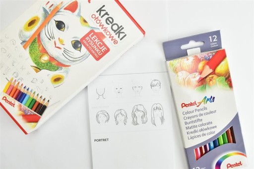 PENTEL sada CB8-12 ceruzky + lekcie