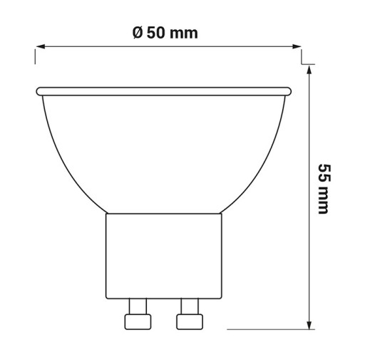 LED žiarovka 8W GU10 HERA 3000K