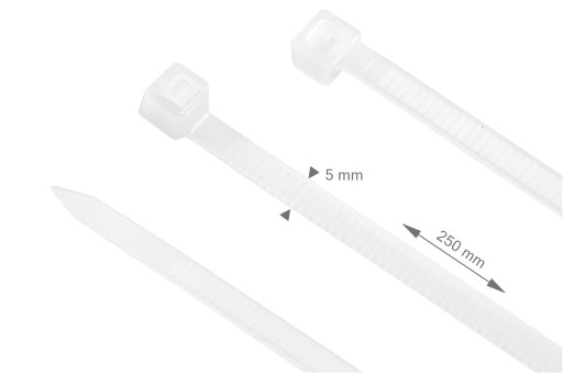 KABELOVÉ VIAZAKY KABELOVÉ VIAZAČKY BIELE 5x250mm 100KS