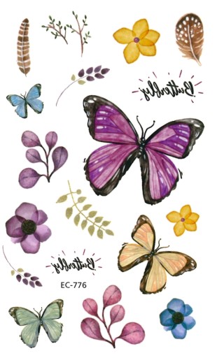 Umývateľné tetovanie pre deti BUTTERFLIES EC776