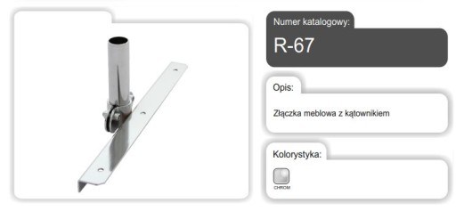 KONEKTOR NÁBYTKOVÉHO KONEKTORA S UHLOVOU KONZOROU 300MM MAT ČIERNA R-67/CZ AMIX