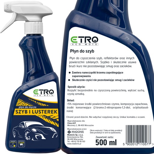 Etro kvapalina do auta na čistenie skiel, zrkadiel, 500 ml