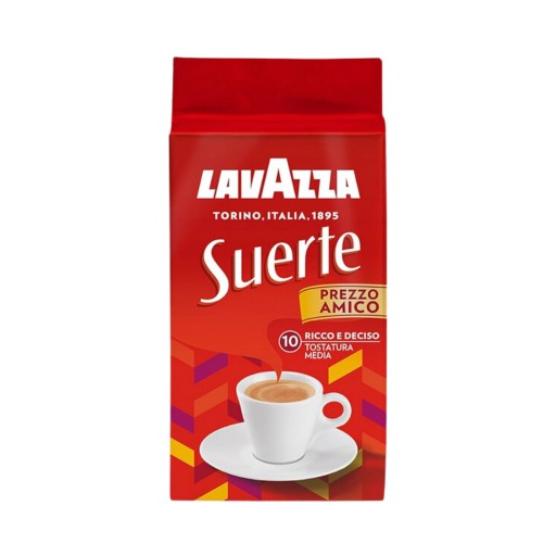 Lavazza Suerte Talianska stredne pražená mletá káva 250g