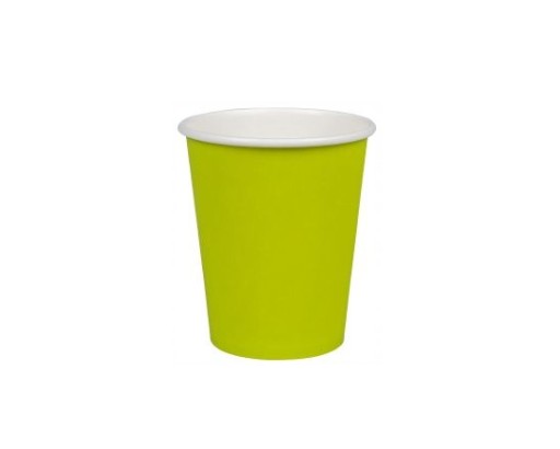 Jednorazové papierové poháre na kávu, zelený čaj kiwi, 250 ml, 50 kusov