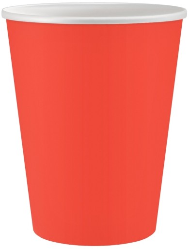 Červené narodeninové papierové poháre 250ml 6 ks.