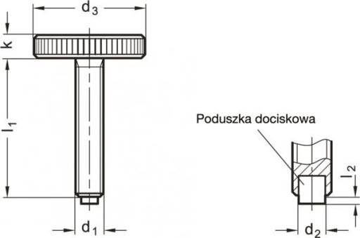 Prítlačná skrutka ryhovaná GN 653.10-M5-12-ST-KU - oceľ