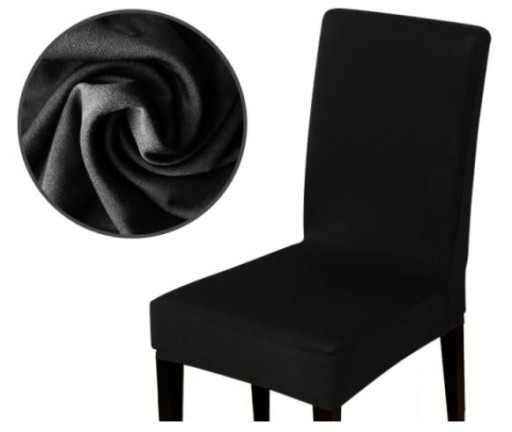 Elastický poťah na stoličku BLACK SMOOTH