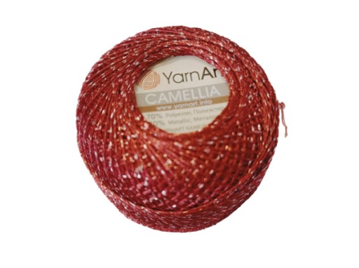 Camellia YarnArt metalická šnúra, červená416