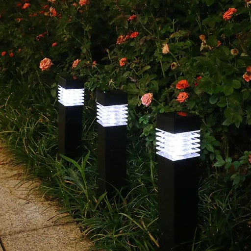 LED solárne svietidlo, zapustený štvorcový stĺpik, záhradná dekorácia, vstupy na terasu, P-301