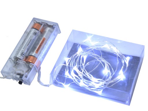 DRÔTOVÉ LAMPY 20 LED BATÉRIÍ BIELE SVETLO