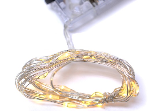 20 LED DRÔTOVÝCH SVETLO, NA BATÉRIU, TEPLÉ BIELE SVETLO