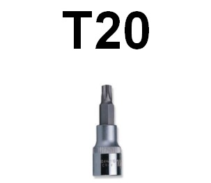 Bit TORX T20/ TX20 x 58 mm s 1/2 násadou Jonnesway