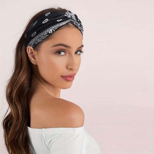 Farebná čelenka na hlavu a uši, široký elastický reggae turban