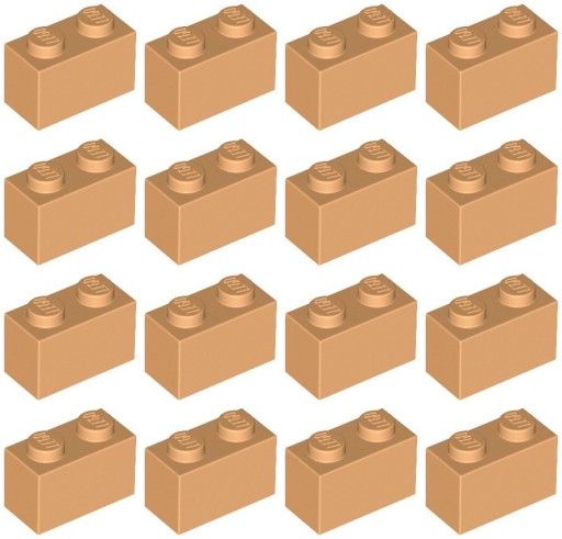 LEGO 3004 BRICK 1x2 nugát pr. NOVINKA (12g) 16 ks.