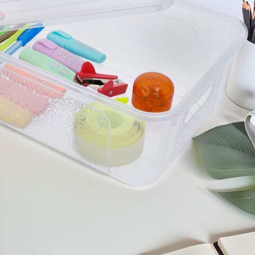 Nádoba organizéra, 5l box, priehľadný box s krytom, plastový box