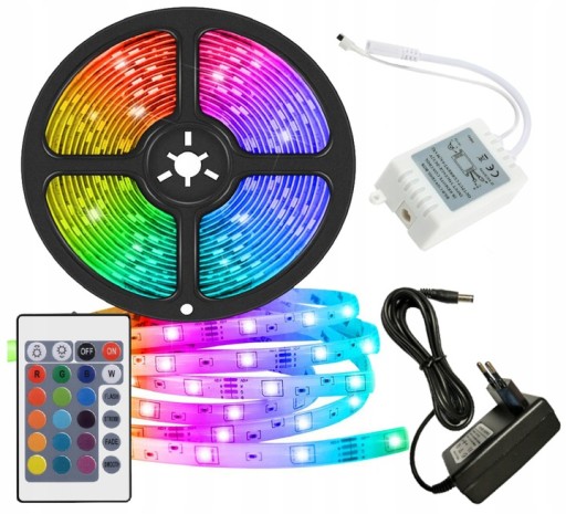 300 SMD LED PRUH VODODOLNÝ 5M RGB + SÚPRAVA DIAĽKOVÉHO OVLÁDANIA DARČEK VIAC FARBE