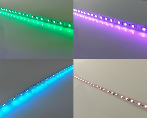 RGB 5050 LED pásik 60LED/m, pevný hliník, 50cm