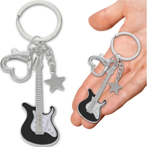 Kľúčenka na kabelku retro prívesok na kľúče Gitarová hviezda Kľúčenka Tašky