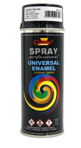 farba v spreji RAL 9005 LESK ČIERNA sprej 400ml
