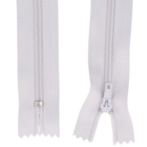 ŠPIRÁLOVÝ Zips č. 3 TENKÝ - 18 CM - SVETLO ŠEDÝ