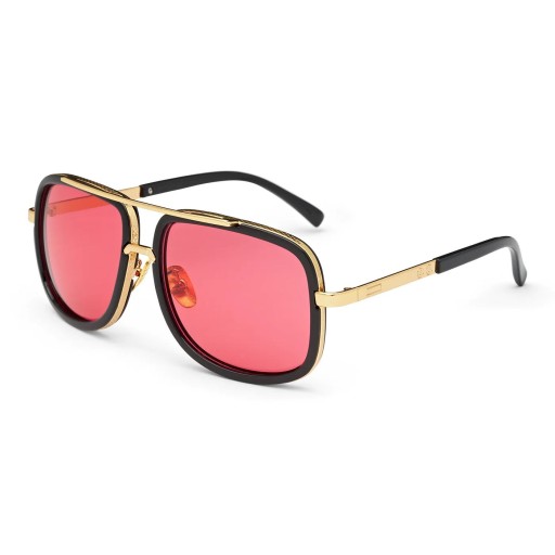 Pánske retro hranaté aviator slnečné okuliare veľké