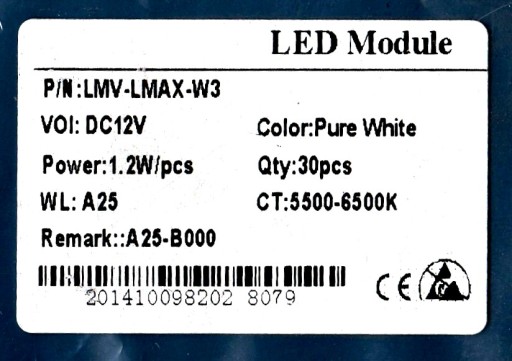 MODUL OSVETLENIA. LED LMV-LMAX-W3 BIELE DIODY 5050