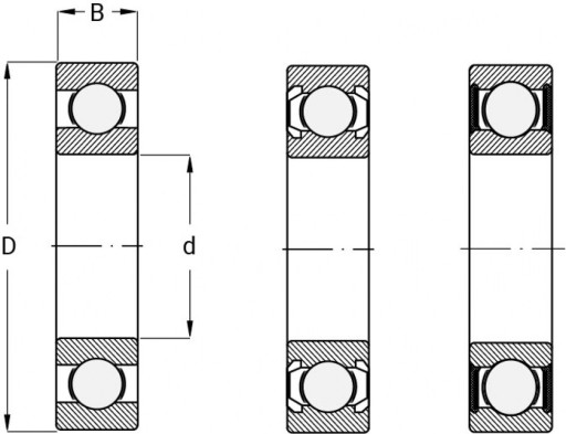 Guličkové ložisko 6201 RS 32x12x10mm