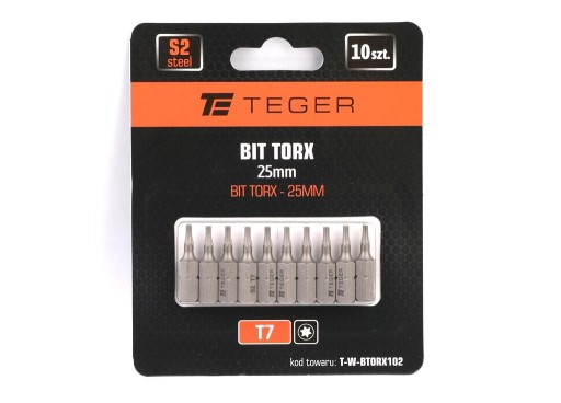 Hrot BIT TORX T7 25mm 10ks. TEGER