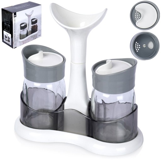 Súprava SALT AND PEPPER CASE, zásobníky na soľ a korenie, stojan na korenie