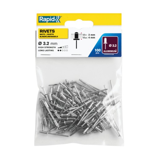 ALU NITY KOVY SPOJOVACIE 3,2x8mm 100ks RAPID