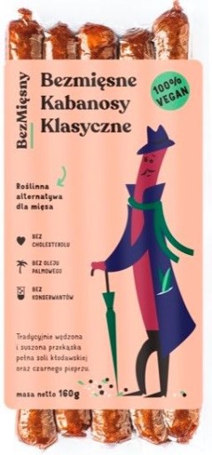 Vegánske klasické kabanos párky 160 g BEZMÄSOVÉ MÄSO