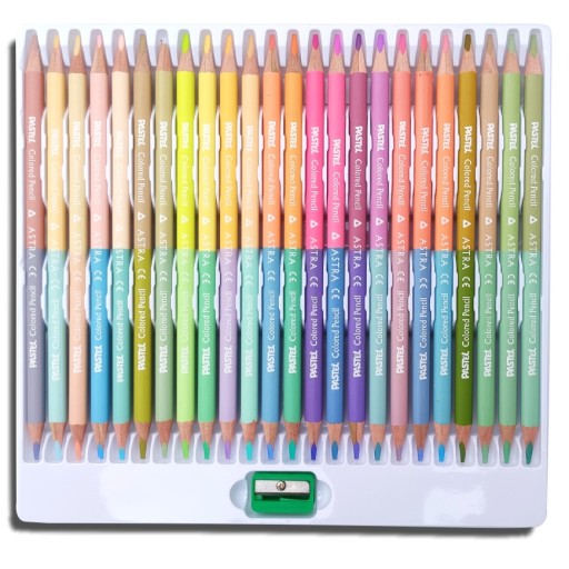 Astra PASTELOVÉ CERUŽKOVÉ PALUBKY, obojstranné, 24 pasteliek, 48 farieb, TROJUHOLNÍK