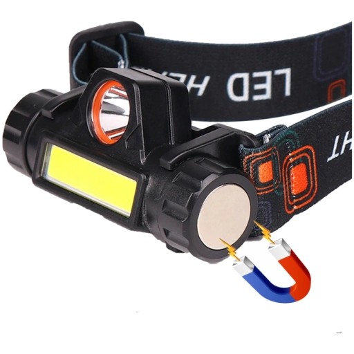 COB HLAVNÁ LAMPA 4v1 HLAVNÁ LAMPA S MAGNETOM