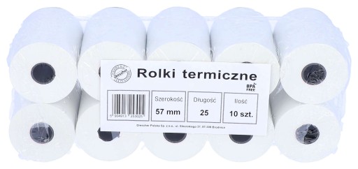 Termorolky do registračných pokladníc 57 x 25 10 ks.