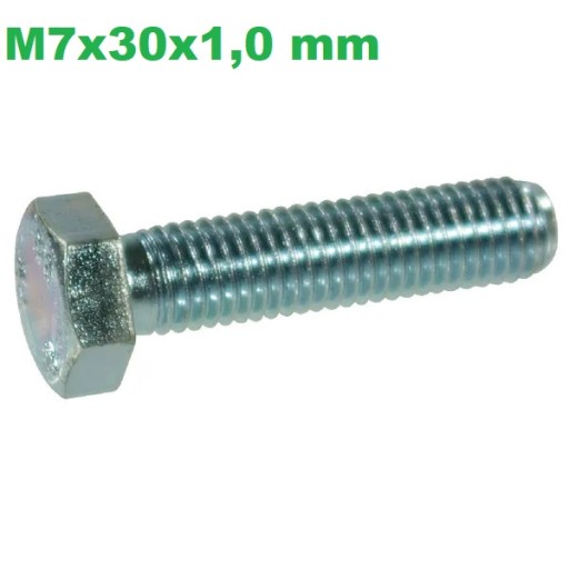 Skrutka M7x30 s plným závitom, trieda 8.8, pozinkovaná, 10 ks.